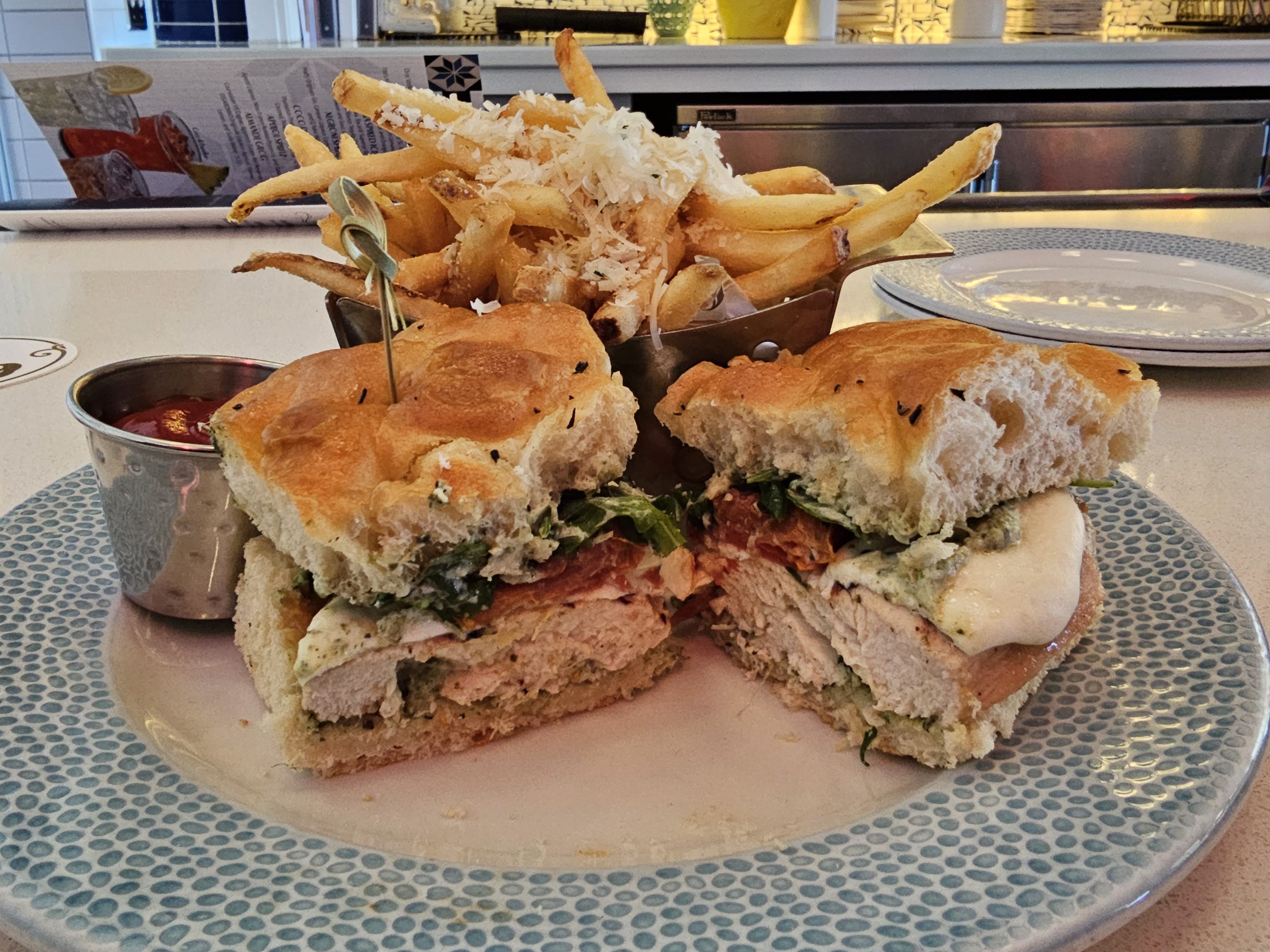 Chicken foccacia sandwich at Bar Riva at Disney's Riviera Resort